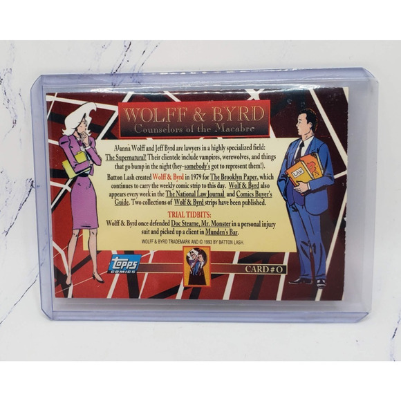 Topps 1993 Wolff & Byrd Counselors Of The Macabre Promo Card #0 - Picture 2 of 4